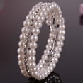thumbnail image 2 of Visland Bracelet Bracelet Extensible Élégant Mode Femme Blanc Fausses Perles Strass, 2 of 5