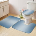 thumbnail image 2 of Blue Ombre Bath Mat 3 Piece Bathroom Rug Set, Modern Gradient Abstract Art Non Slip Bath Rug Contour Mat and Toilet Lid Cover, Absorbent Shower Mats Soft Bath Rugs and Mats Sets, 2 of 8