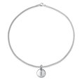 thumbnail image 1 of Tiny Minimalist ABC Round Disc Block Letter Alphabet I Initial Anklet for Teen for Women .925 Sterling Silver 9 Inch, 1 of 4