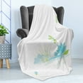 thumbnail image 4 of Dragonfly Soft Flannel Fleece Throw Blanket, Waterlily and Dragonfly Nature Background Clouds Lake Sun Design, Cozy Plush for Indoor and Outdoor Use, 50" x 70", Apple Green Pale Blue, by Ambesonne, 4 of 5