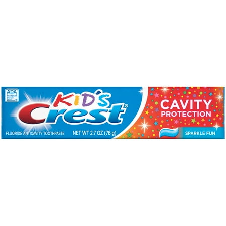 (4 pack) (4 Pack) Crest Kid's Cavity Protection Toothpaste for Kids (children and toddlers 2+), Sparkle Fun Flavor, 2.7 ounces