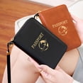thumbnail image 4 of Passport Holder for Travel Essentials,Artificial Leather Cover Wallet,Passport Book Case for Women and Men,Multi-Functional Passport Wallet with Zipper & Wristlet Strap,Travel Essentials,Brown,1PC, 4 of 9