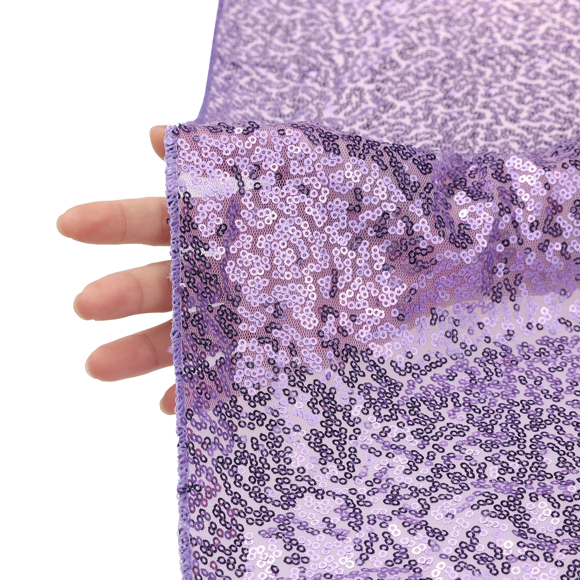 Unique Bargains Sequin Table Covers for Dining Room Parties or Dances Tablecloths Light Purple 47"x83"