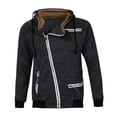 thumbnail image 2 of LYXSSBYX Mens Shirts Long Sleeve Men's Autumn Long Sleeve Zipper Hooded Sweatshirt Outwear Tops Blouse BK/M, 2 of 6