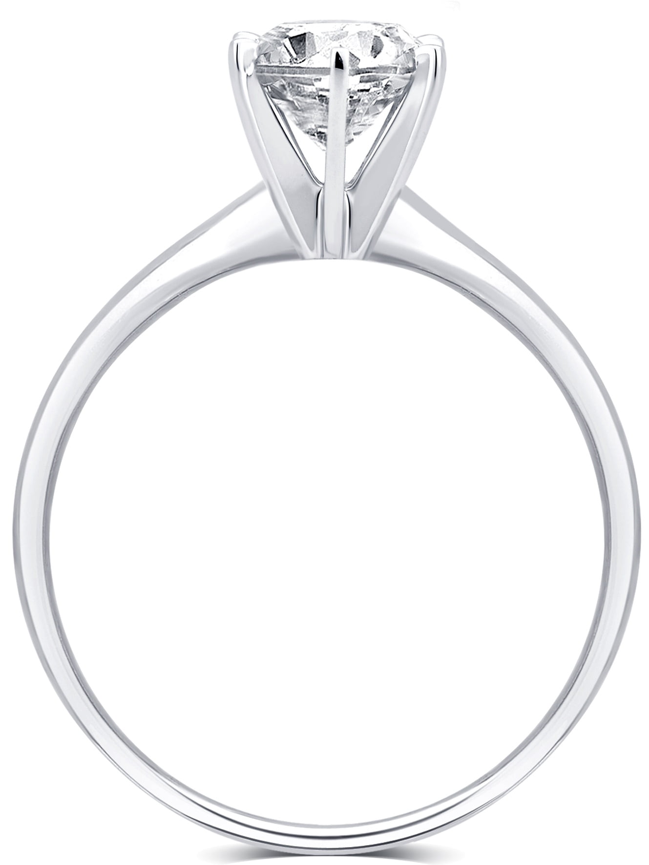 3/4 Carat T.W. Round Diamond 14K White Gold Solitaire Engagement Ring