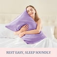 thumbnail image 4 of SUSIELADY Satin Pillowcases Queen Size Set of 2 Cooling Silk-Like Soft Pillow Covers with Hidden Zipper Envelope Closure for Men & Women, 20" x 30", Lilac, 4 of 7