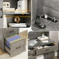 thumbnail image 4 of Vabches Executive Desk with Hutch & Charging Station & LED Lights, Farmhouse Office Computer Desk with Adjustable Shelves and File Drawers, 4 of 8