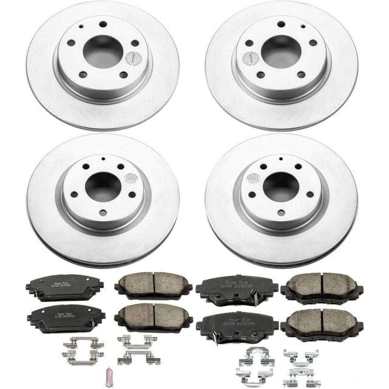 PowerStop Front and Rear Geomet Coated Brake Rotor and Pad Kit Fits: MAZDA Select Models CRK6970