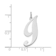 thumbnail image 3 of 14k White Gold Initial J Pendant for Women, Polished Cursive Letter Charm for Necklace or Bracelet, Personalized Monogram Jewelry Symbolizing Identity and Elegance, 3 of 6