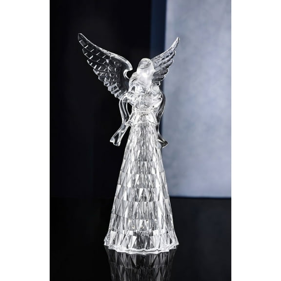 Icy Giftware Set of 3 LED Lighted Angel with Baby Christmas Tabletop Decorations - 13" - Clear