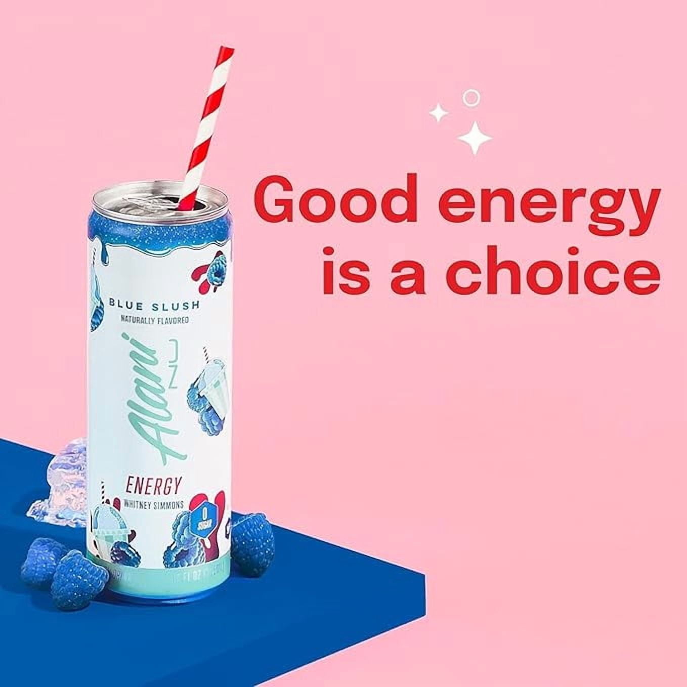 New Alani Sugar Free Energy Drink Cherry Slush, Blue Slush, Pink Slush Flavor 12 fl oz Low-Calorie Energy Boost Drinks (Pack of 6)
