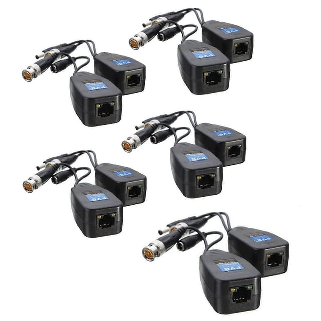 5 Pairs CCTV Coax BNC Video Power Balun Transceiver to CAT5E 6 RJ45 Connector Coaxial/Analog HD Twi