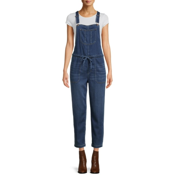 Time and Tru Women's Denim Overalls with Utility Pockets
