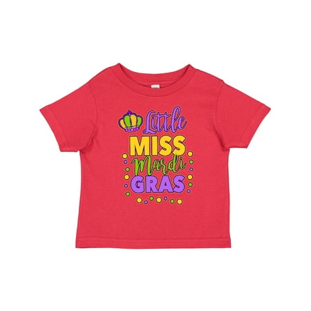 

Inktastic Little Miss Mardi Gras with Crown and Dots Girls Toddler T-Shirt