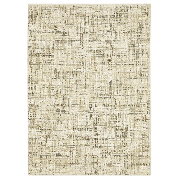 Oriental Weavers Reed Area Rug - RE03A - 2'3" x 7'6" - in Ivory/ Brown - Modern Style, Stain Resistant, Family and Pet Friendly , Entryway, Hallway Runner Rug