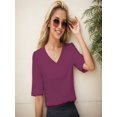 thumbnail image 3 of Women Casual Short Sleeve Realxed Fit Basic T-Shirt Tops, 3 of 5