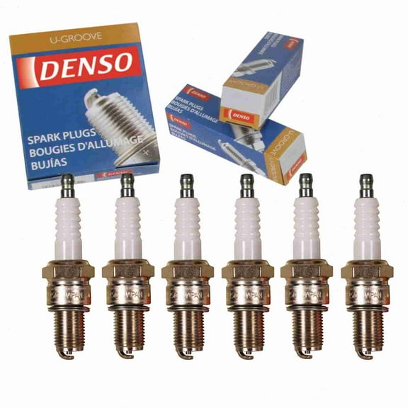 6 pc DENSO 3093 Standard U-Groove Spark Plugs for W22ES-U Ignition Wire Secondary