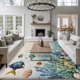 thumbnail image 3 of 5'x8' Area Rugs, Underwater Fish Indoor Outdoor Area Rug for Living Room Bedroom, Coastal Coral Starfish Retro Beige Washable Bathroom Rugs Kitchen Floor Carpet Mats Home Decor Aesthetic, 3 of 8