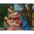 thumbnail image 2 of Titian 18x15 Gold Ornate Wood Frame and Double Matted Museum Art Print Titled - Madonna and Child (ca. 1508), 2 of 4
