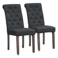 thumbnail image 1 of Set 2 Sillas De Comedor De Tela De Lino Toledo Negro, 1 of 7
