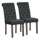 thumbnail image 1 of Set 2 Sillas De Comedor De Tela De Lino Toledo Negro, 1 of 7
