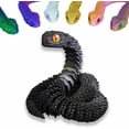 thumbnail image 1 of 3D Printed Snake Animal Toys - Movable Joint Pet Snake, Adult Fidget Toys for Home Office Decor (24.4 Black), 1 of 6