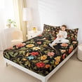 thumbnail image 4 of Homewish Colorful Cartoon Flower Bed Sheets,Country Floral King Sheets,Rustic Botanical Sheet Set For Girl Teens,Luxury Bedroom Decor,4 Pieces, 4 of 7