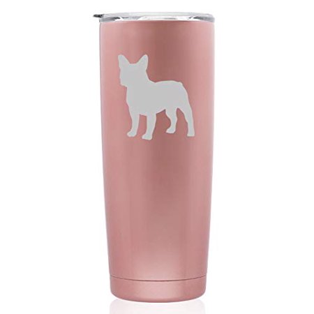 

Rose Gold Double Wall Vacuum Insulated Stainless Steel Tumbler Travel Mug French Bulldog (Skinny 20 oz)