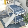 thumbnail image 3 of EUROCO Wood Twin over Twin Bunk Bed with Slide and Staircase, Low Profile Bunk Bed with Storage for Kids Teens, 3 of 12