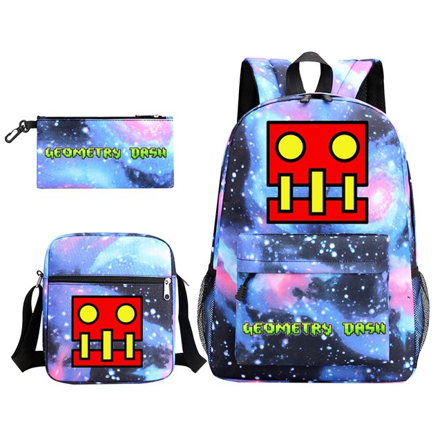 MVRLSH Clearance! Geometry Themed 3 Piece Backpack Set Large School Bag Lunch Tote And Pencil Case With Design Easy To Assemble Ideal For And Students