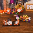 thumbnail image 6 of BinKFF Halloween Table Signs Decorations, Ghost Pumpkin Bat Wooden Table Decor, Boo Spooky Happy Halloween Rustic Signs for Home Centerpiece Tabletop Tiered Tray Trick or Treat, 6 of 6