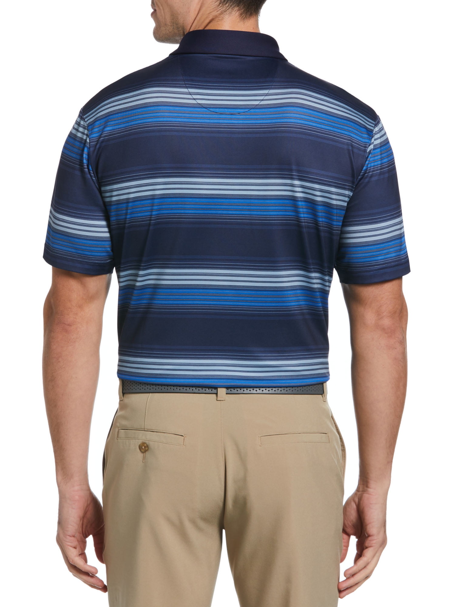 Ben Hogan Men’s Striped Performance Golf Polo Shirt with UV Protection