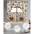thumbnail image 2 of Turkey Swag Kitchen Curtains Sets for Windows 24 Inch Length, Fall Maple Leaves Thanksgiving Pumpkin Wood Grain Short Window Curtain Panels Swags Valances and Tiers 3 Piece Set for Cafe/Dining Room, 2 of 5
