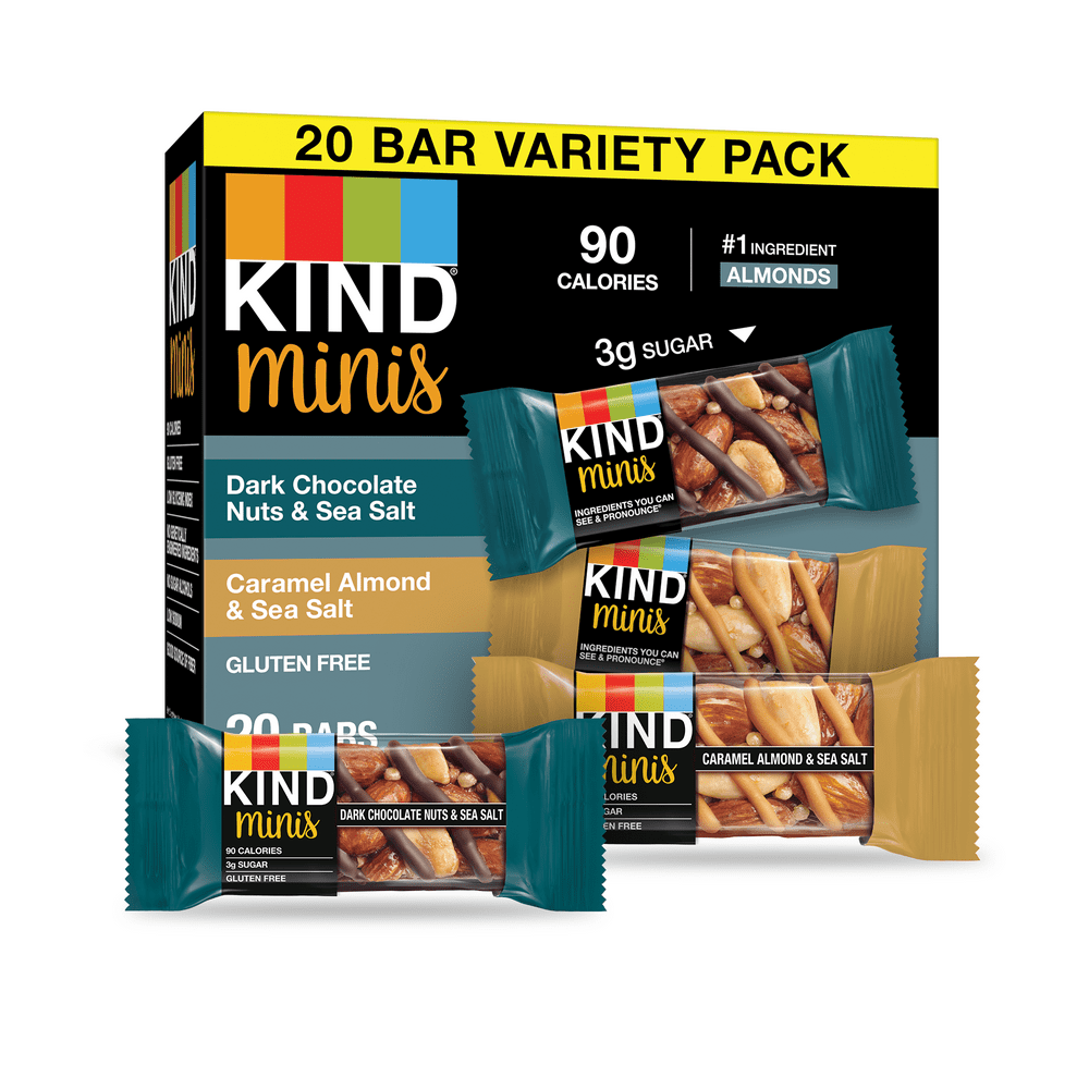 KIND Bars, Minis Bars Variety Pack, Gluten free, 0.7 oz, 20 count