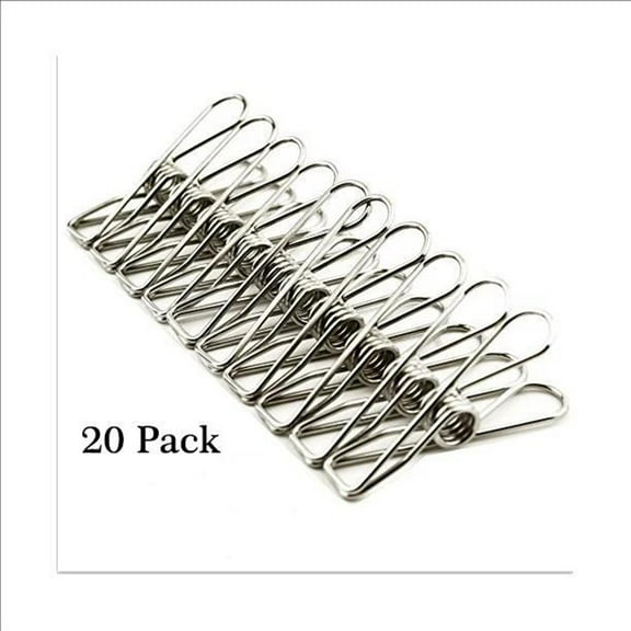 SNNROO 8 Pack 3.5 Inch Jumbo Heavy Duty 304 Stainless Steel Wire Clips for Drying on Clothesline Clothespins Hanging Clip Hooks for Home Laundry Office