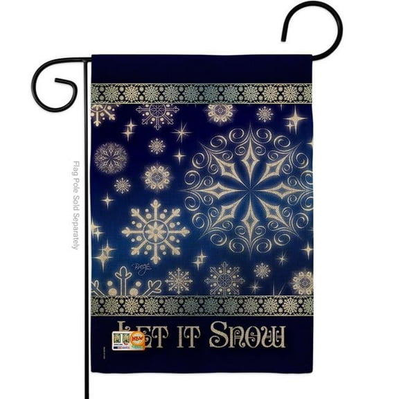 Breeze Decor BD-WT-G-114076-IP-DB-D-US09-BD 13 x 18.5 in. Let it Snow Dream Burlap Winter Wonderland Impressions Decorative Vertical Double Sided Garden Flag