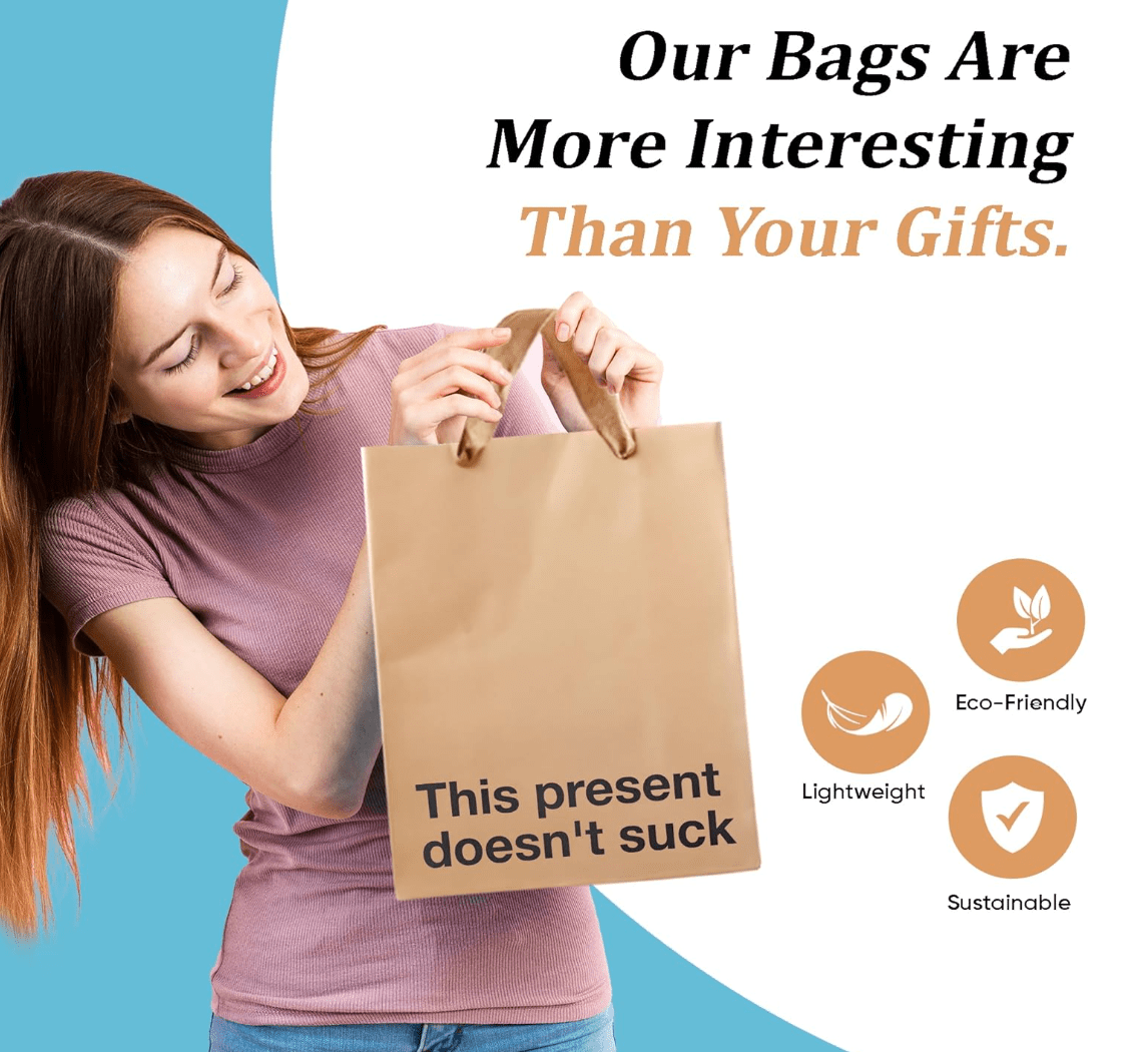 MilkToast Brands Snarky Geschenktüten-Set – 5 Stück, 17,8 X 30,5 Cm, Mit Lustigen Sprüchen, Nachhaltig