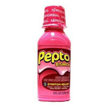 Pepto Bismol 5 Symptom Relief, Upset Stomach Reliever/antidiarrheal 8 Fl Oz, 1 Count