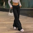 thumbnail image 5 of Tnhcen Women's Low Rise Vintage Straight Leg Relaxed Fit Loose Wide Leg Streetwear Denim Jeans S-2XL 100% Cotton Denim Plus Size Casual Trousers, 5 of 8