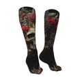 thumbnail image 3 of Naloa Classical Rose Crown Skull High Stockings Women Thigh High Stockings Over Knee Long Stockings-One Size, 3 of 8