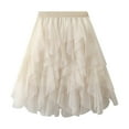 thumbnail image 3 of Women Skirts Knee Length Long Adult Tutu Layered Short Prom Party Midi Skirt Pleated Skirts Girls Sequin Skirt Pleated Tennis Skirt Cute Skirt Twill on Midi Skirt High Waist Skirts for Women Ruched, 3 of 7