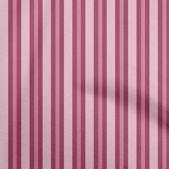 oneOone Cotton Poplin Magenta Fabric Stripes Diy Clothing Quilting Fabric Print Fabric By Yard 56 Inch Wide