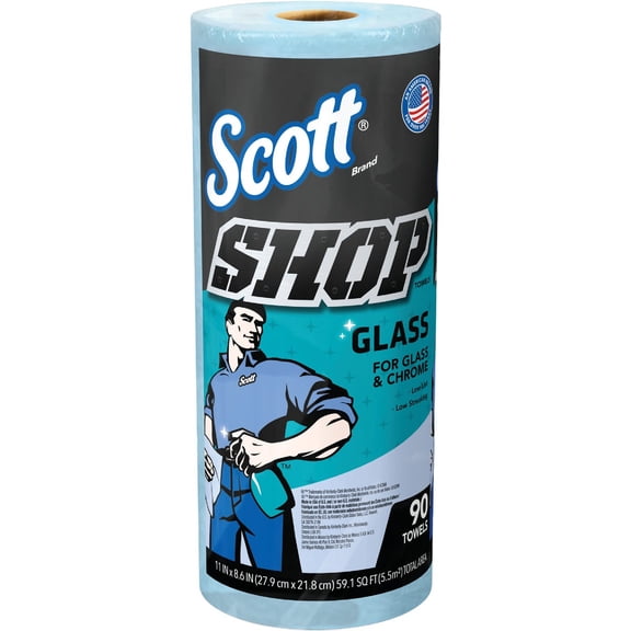 Kimberly-Clark Shop Glass Towel Blue - 90 Count Rolls