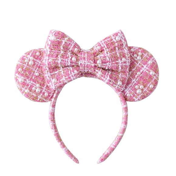 Diadema KARETT Orejas de Ratón con Moño Rosa para Niñas y Mujeres