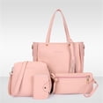 thumbnail image 2 of 4 unids/set moda borlas decoración Pu bolso de hombro de cuero bolso cruzado bolso cartera Color sólido bolso de mujer Combos 2024, 2 of 5