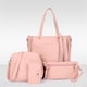 thumbnail image 2 of 4 unids/set moda borlas decoración Pu bolso de hombro de cuero bolso cruzado bolso cartera Color sólido bolso de mujer Combos 2024, 2 of 5