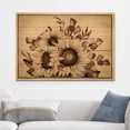 thumbnail image 2 of wall26 Framed Canvas Print Wall Art Wood Panel Retro Vintage Classic Sepia Sunflowers Nature Wilderness Illustrations Modern Art Farmhouse/Country for Living Room, Bedroom, Office - 16"x24", 2 of 5