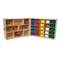 thumbnail image 1 of Wood Designs Natural Tray and Shelf Folding Storage with 25 Trays, 1 of 2