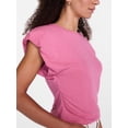 thumbnail image 5 of Scenario Women's and Women's Plus Tee with Short Bubble Cap Sleeves, Sizes XS-4X, 5 of 6