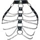 thumbnail image 1 of Sujetr de arnés para mujer, ajustable, con jaula, cinturón de cintura, correas de arnés para el cuerpo, juego de rol, ropa de clubes, Negro, Talla única, 1 of 3